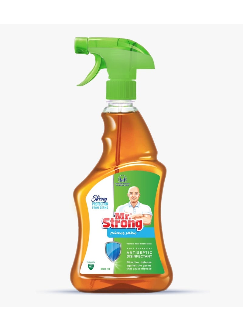 Mr. Strong Antibacterial Antiseptic Disinfectant Spray 800ml – Dual Action Cleaner & Disinfectant – Kills Germs & Bacteria – Multi-Surface – Home Office School – Even Spray Coverage – Large Family Size